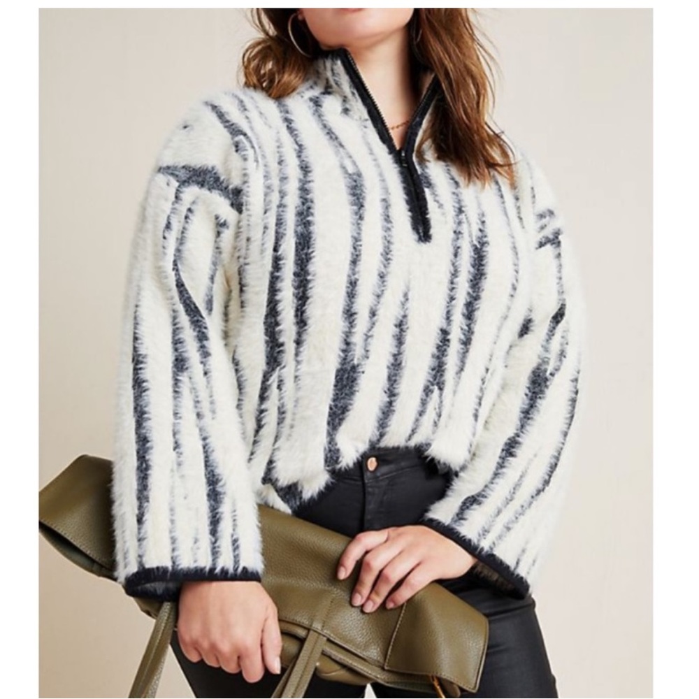 NWOT half zip soft eyelash sweater